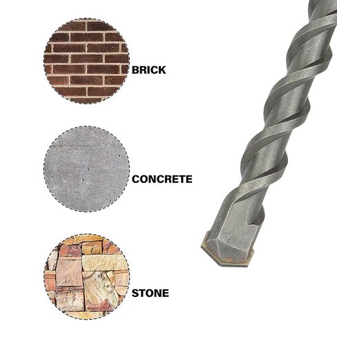 12mm x 200mm Masonry Drill Bit, Carbide Tipped Rotary Hammer Bit | 10mm Round Shank, Impact Concrete Drill Bit for SDS Impact Drill in Kuwait