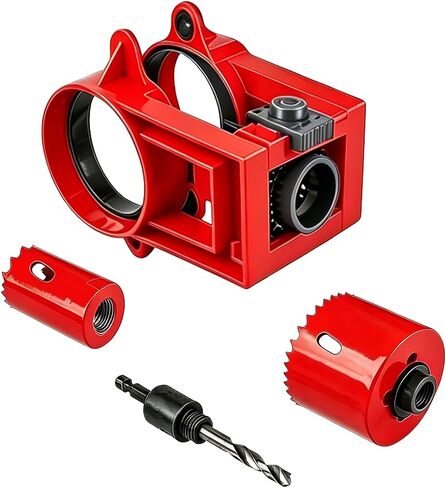 Door Lock Installation Kit and Lock Hole Saw Kit with Guide Template | Integrated door hinge router template for hinge mortising from 2.5" to 5", for metal or wood doors. in Kuwait
