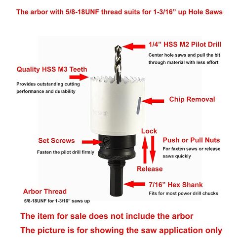 MaxTool 1-3/8" Bi-Metal Hole Saw 35mm M3 High Speed Steel Bimetal Holesaw with 1.75" Deep 5/8-18 Thread for Cut Metal Wood Plastic; BM03W44R124E in Kuwait