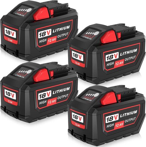 4Pack 8.0Ah M-18 Battery Replacement for Milwaukee 18V Battery 48-11-1862 48-11-1852 48-11-1880 48-11-1840 48-11-1862Compatible with Milwaukee 18 Volt Batteries Cordless Power Tools in Kuwait