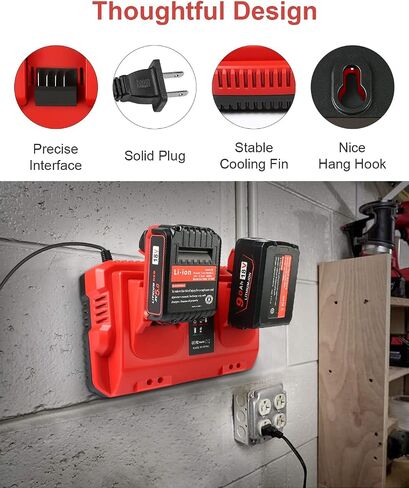 TeenPower Upgraded 18V 6.0Ah Batteries Replacement for Milwaukee M-18 Battery 2Pack and 1 Charger Set(2-Port) in Kuwait