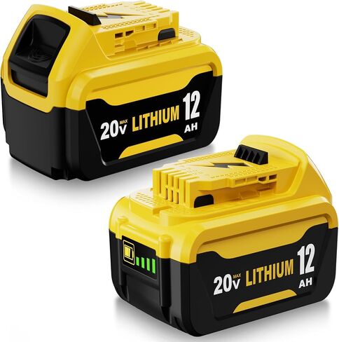 2 Packs 12000mAh Replacement for Dewalt 20V Max Battery DCB208 | Compatible with Dewalt 20 Volt Batteries DCB207 DCB206 DCB204 DCB203 DCB200 in Kuwait