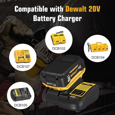 2 Packs 12000mAh Replacement for Dewalt 20V Max Battery DCB208 | Compatible with Dewalt 20 Volt Batteries DCB207 DCB206 DCB204 DCB203 DCB200 in Kuwait