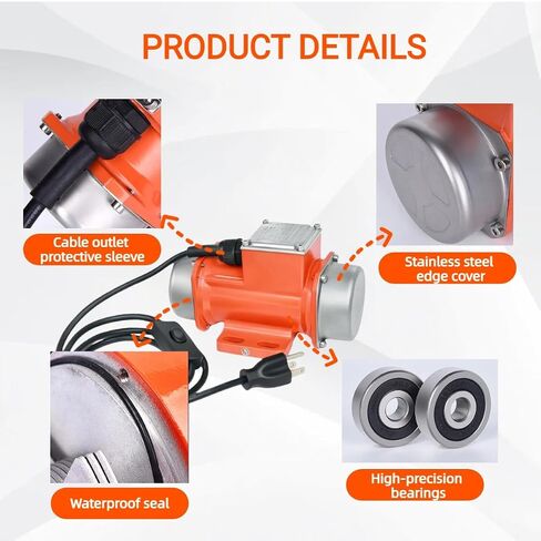 Concrete Vibration Motor 122 LBS Force - 100W AC110V 3600RPM Aluminum Alloy Industrial Vibrator for Shaker Table in Kuwait