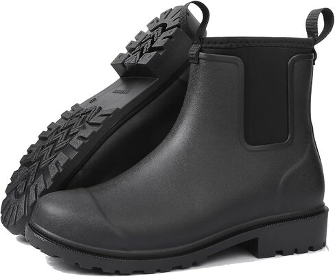 DKSUKO Women's Deck Boots Waterproof Ankle Rain Boots Non-Slip Rubber Fishing Boot Outdoor Work Shoes for Boating Gardening Farming（Black，11） in Kuwait