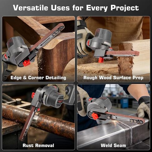 Brushless Cordless Detail Belt Sander Compatible with Milwaukee M18 (Battery Not Included), 2067 FT/Min High-Speed, 6-Speed Adjustable, 100° Pivoting Arm for Wood, Metal, Plastic in Kuwait