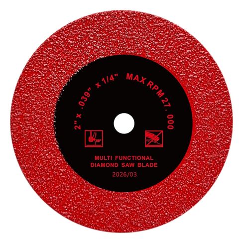 FOXBC 2 Inch Diamond Blades Cutting Disc for Porcelain, Ceramic Tile, Stone | Wet & Dry Multi-Material Diamond Blades with 5/8-11 Flange, 1/4" 1/8" Mandrels - 10 Pack in Kuwait