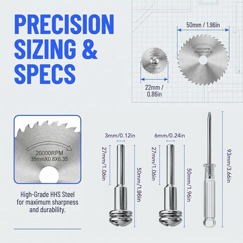 Drill Cutting Wheel Saw 9 Piece Cut Off Wheel and Mini Saw Blade Set for Drill 1/4 Inch Hex Shank Rotary Cutting Accessories for Metal Wood Plastic PVC Fiberglass DIY Projects in Kuwait