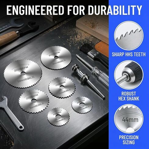 Drill Cutting Wheel Saw 9 Piece Cut Off Wheel and Mini Saw Blade Set for Drill 1/4 Inch Hex Shank Rotary Cutting Accessories for Metal Wood Plastic PVC Fiberglass DIY Projects in Kuwait