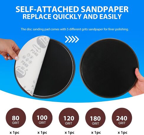 Pole Sander for Drywall,Manual Hand Radial Wall Sander with Extension Pole | 5 pcs sand paper,47 Inch Extension Pole,360-degree rotating head,light weight stainsteel material,tool for painting prep in Kuwait