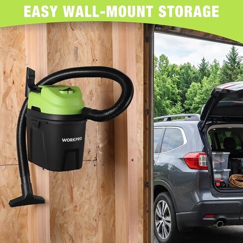 WORKPRO 1.5 Gallon Wet Dry Vacuum Cleaner, 2.5 Peak HP Portable Shop Vacuum with Powerful Suction, Lightweight Wet/Dry Vac for Car, Garage & Home Cleaning, Wall-Mount Storage in Kuwait