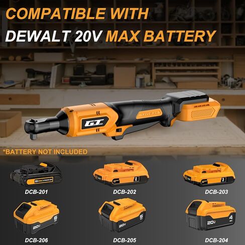 3/8" Cordless Ratchet Wrench for DEWALT 20V MAX Battery, 60Ft-Lbs Power Brushless Electric Ratchet Tool Kit Variable Speed with 8 Sockets, 1/4" Adapters, 6" Extension Bar & Tool Case (Tool ONLY) in Kuwait