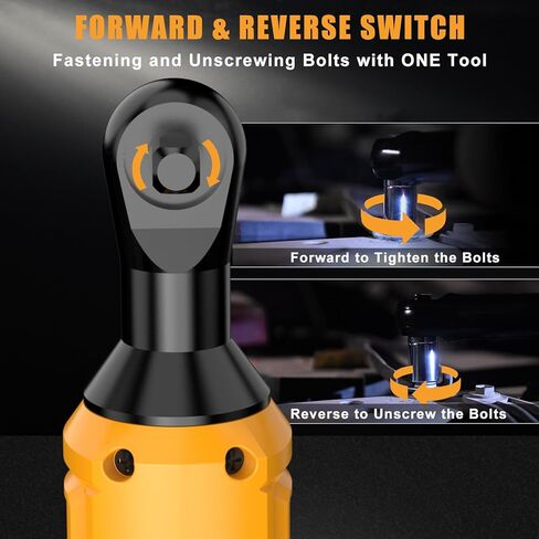 3/8" Cordless Ratchet Wrench for DEWALT 20V MAX Battery, 60Ft-Lbs Power Brushless Electric Ratchet Tool Kit Variable Speed with 8 Sockets, 1/4" Adapters, 6" Extension Bar & Tool Case (Tool ONLY) in Kuwait