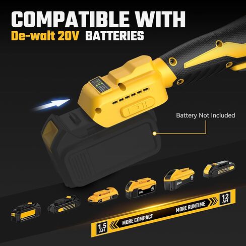 3/8" Cordless Ratchet Wrench for De-WALT 20V Max Battery - 49Ft-Lbs Brushless Motor Electric Ratchet Set with 0-250RPM Variable Speed, 8 Sockets, 3/8" and 1/4" Adapters,3" Extension Bar (Tool Only) in Kuwait