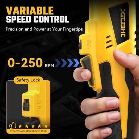 3/8" Cordless Ratchet Wrench for De-WALT 20V Max Battery - 49Ft-Lbs Brushless Motor Electric Ratchet Set with 0-250RPM Variable Speed, 8 Sockets, 3/8" and 1/4" Adapters,3" Extension Bar (Tool Only) in Kuwait