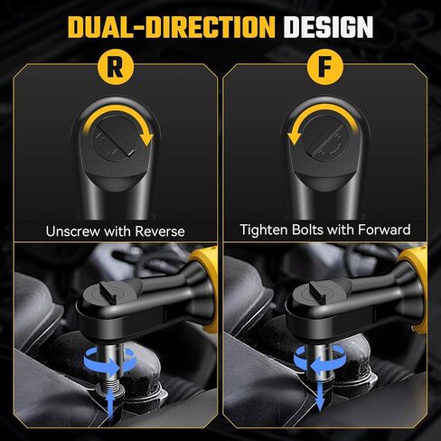 3/8" Cordless Ratchet Wrench for De-WALT 20V Max Battery - 49Ft-Lbs Brushless Motor Electric Ratchet Set with 0-250RPM Variable Speed, 8 Sockets, 3/8" and 1/4" Adapters,3" Extension Bar (Tool Only) in Kuwait