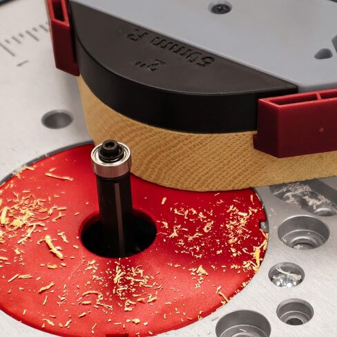 Milescraft 1232 Corner Cut - Woodworking Corner Radius and Chamfer Router Jig – Use with Handheld Router or Router Table – 8 Profiles with Built-In Storage. Double Bearing ½" Router Bit Included. in Kuwait
