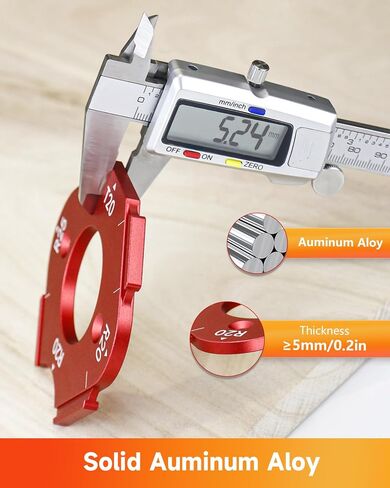 TANYO 7pcs Router Corner Radius Template, 3 in 1 Radius Jig, T10-60 R10-60 | 18 Sizes of Radius, CNC Machined & Anodized, Adjustable Stops, for Woodworking, Fits Trim, Handheld, Table Routers in Kuwait