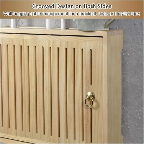 WiFi Router Storage Box, Wall Mounted Wooden WiFi Router Cabinet Multicolor Multiple Sizes(Teak,L49.5 * 42cm/19.4 * 16.5in) in Kuwait