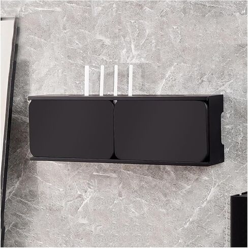 WiFi Router Storage Box, Wooden Wall Mounted Router Shelf WiFi Box Hider Multicolor 60-80cm(Black,L70cm/27.5in) in Kuwait
