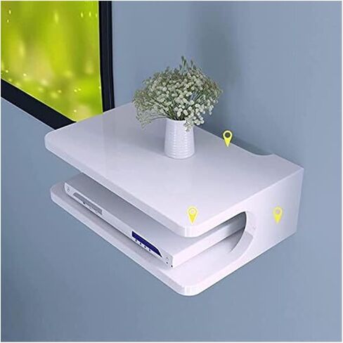 WiFi Router Storage Box, Multicolor Wall Mounted Floating Shelf for Electronic Devices(50cm Black) in Kuwait