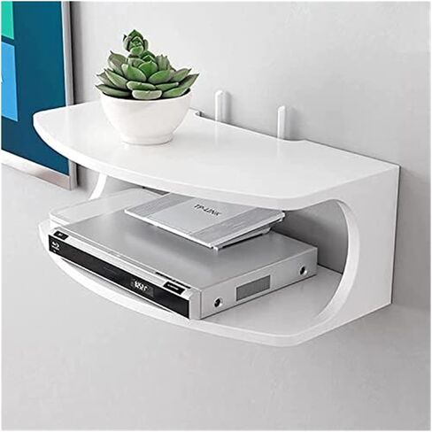 WiFi Router Storage Box, Multicolor Wall Mounted Floating Shelf for Electronic Devices(50cm Black) in Kuwait