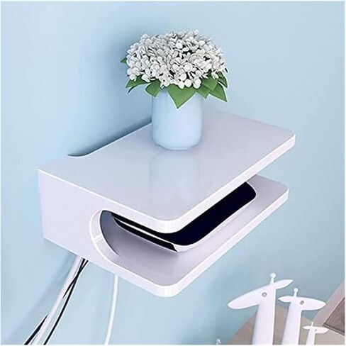 WiFi Router Storage Box, Multicolor Wall Mounted Floating Shelf for Electronic Devices(50cm Black) in Kuwait