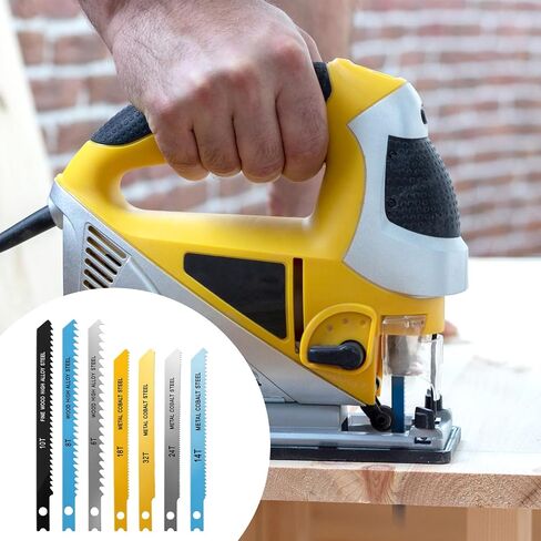 21 Pcs Universal Jig Saw Blade Set for Wood Plastic and Metal Cutting Jigsaw Blades 6T 8T 10T 14T 18T 24T 32T Fit Vast Majority U Shank Jigsaws in Kuwait