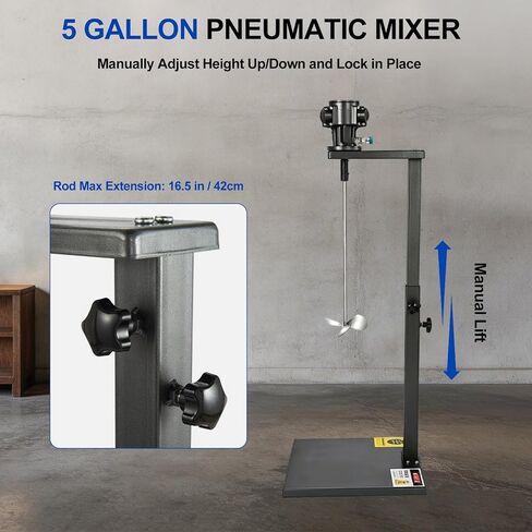 5 Gallon Pneumatic Paint Mixer, 1/4hp Paint Mixer Stirring Tool, Stainless Steel Ink Coating Mixing Tool, Air Agitator with Stand Ink Paint Mixing Tool in Kuwait