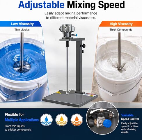 5 Gallon Pneumatic Paint Mixer, 1/4hp Paint Mixer Stirring Tool, Stainless Steel Ink Coating Mixing Tool, Air Agitator with Stand Ink Paint Mixing Tool in Kuwait