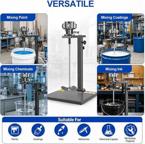 5 Gallon Pneumatic Paint Mixer, 1/4hp Paint Mixer Stirring Tool, Stainless Steel Ink Coating Mixing Tool, Air Agitator with Stand Ink Paint Mixing Tool in Kuwait