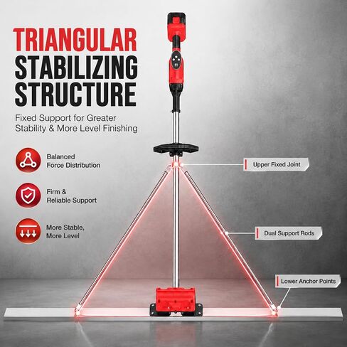 Concrete Screed, Cordless Electric Concrete Float With 59" Stainless Steel screed board, Concrete Finishing Tools With 6000mAh Battery, 9-Speed Adjustable in Kuwait