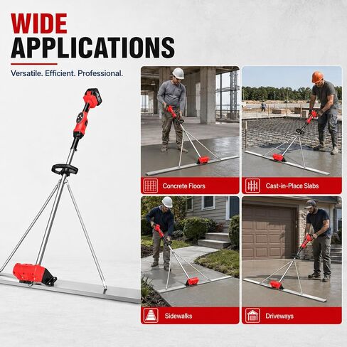 Concrete Screed, Cordless Electric Concrete Float With 59" Stainless Steel screed board, Concrete Finishing Tools With 6000mAh Battery, 9-Speed Adjustable in Kuwait