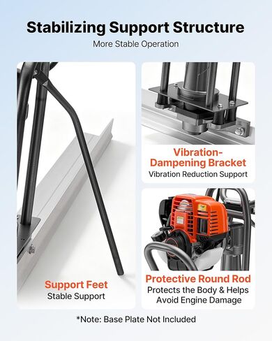 VEVOR Concrete Power Screed Gas-Powered Leveling Machine 1.16HP Engine, 4 Stroke Vibrating Screed, Flexible Shaft Drive, Adjustable Handle, Support Legs for Patio, Driveway, Floor Finishing, Jobsite in Kuwait