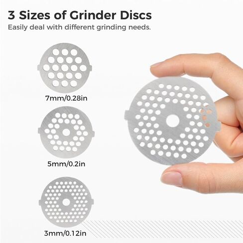 8Pcs Meat Grinder Blades Set, Household Meat Grinder Plate Discs and Grinding Blades, Cast Iron Accessories for 55mm/2.28in Meat Grinder Attachment, Replacement Parts for Home Use in Kuwait