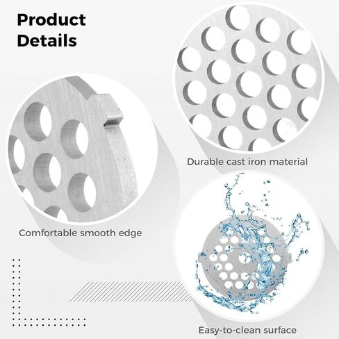 8Pcs Meat Grinder Blades Set, Household Meat Grinder Plate Discs and Grinding Blades, Cast Iron Accessories for 55mm/2.28in Meat Grinder Attachment, Replacement Parts for Home Use in Kuwait