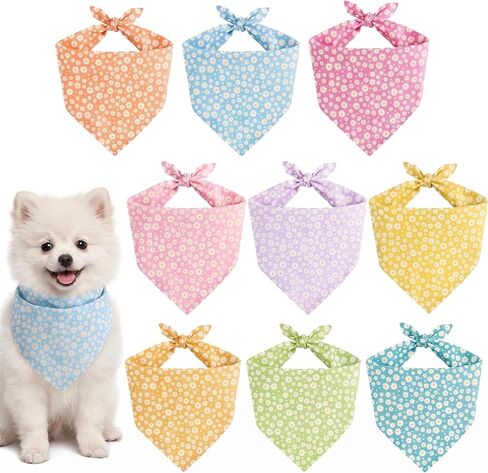 9 Pieces Holiday Dog Bandanas Halloween Dog Bandanas Thanksgiving Christmas Dog Handkerchief Adjustable Large Pet Scarf Washable Dog Scarves for Dog Costume Supply (Cute Pattern) in Saudi Arabia