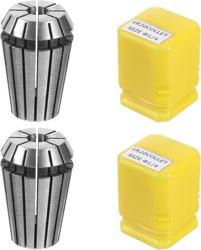 2 PCS ER20 Collet Set, ER20 Spring Collet 1/4" Chuck Milling Spring Collets for CNC Engraving Machine Lathe Milling Tool Workholding Engraving Collets in Kuwait