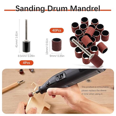 148Pcs Sanding Drums & Cutting Wheel Set for Dremel Rotary Tools Dremel Tool Accessories Kits for Wood Metal Plastic Cutting Rust Removal Polishing Smoothing Sharpening in Kuwait