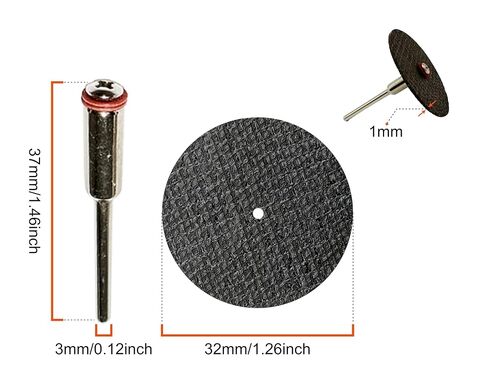 50Pcs 1-1/4" Reinforced Resin Cut Off Wheels with 4Pcs 1/8" Mandrels, Dremel Rotary Tool Cutting Blades for Metal Wood Jewelry in Kuwait
