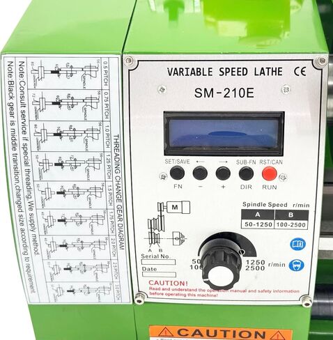 8"x16" Metal Lathe 1100W with Digital Readout, 50-2500rpm Variable Speed, 0.01mm Auto Feed 110V in Kuwait
