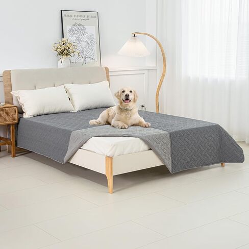 Dog Bed Cover for Pets Blankets Rug Pads for Couch Protection Waterproof Bed Covers Dog Blanket Furniture Protector Reusable Changing Pad (Brown+Beige, 82"x102") in Saudi Arabia