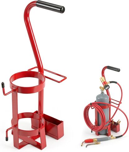 Dansydaisy Tank Gas Tote Torch Kit Holder with Handle, Metal 20.1 x 5.9 Inch, Cylinder Carying Stand for Welding Cylinders, Heavy Duty Constinuction and Transport Bracket Conversion of Gas Stand in Kuwait