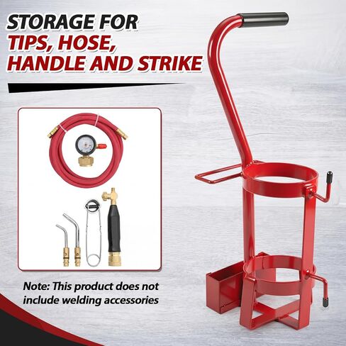 Dansydaisy Tank Gas Tote Torch Kit Holder with Handle, Metal 20.1 x 5.9 Inch, Cylinder Carying Stand for Welding Cylinders, Heavy Duty Constinuction and Transport Bracket Conversion of Gas Stand in Kuwait