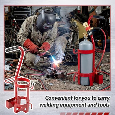 Dansydaisy Tank Gas Tote Torch Kit Holder with Handle, Metal 20.1 x 5.9 Inch, Cylinder Carying Stand for Welding Cylinders, Heavy Duty Constinuction and Transport Bracket Conversion of Gas Stand in Kuwait