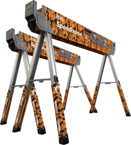 Bora Speedhorse XT Sawhorse 2 Pack Limited Edition CAMO Color - Heavy Duty Adjustable Height Saw Horses 30-36 Inch, Metal Top Folding Sawhorses for Contractors - PM-4550X in Kuwait