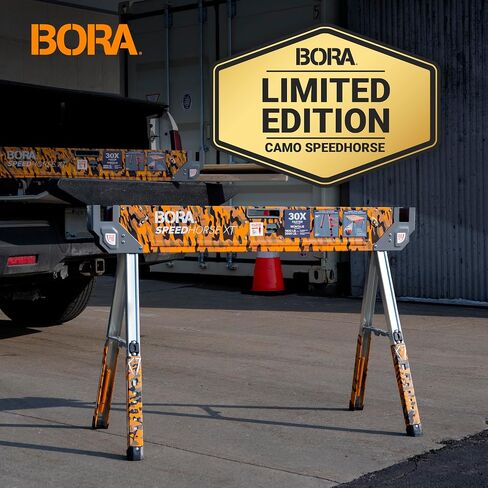 Bora Speedhorse XT Sawhorse 2 Pack Limited Edition CAMO Color - Heavy Duty Adjustable Height Saw Horses 30-36 Inch, Metal Top Folding Sawhorses for Contractors - PM-4550X in Kuwait