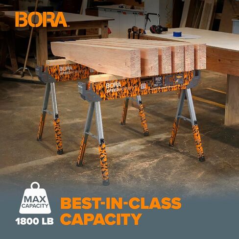 Bora Speedhorse XT Sawhorse 2 Pack Limited Edition CAMO Color - Heavy Duty Adjustable Height Saw Horses 30-36 Inch, Metal Top Folding Sawhorses for Contractors - PM-4550X in Kuwait
