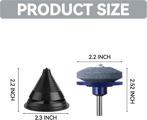 4PCS Lawnmower Blade Sharpener, Rotary Lawn Mower Blade Sharpener with Balancer for Any Power Hand Drill in Kuwait
