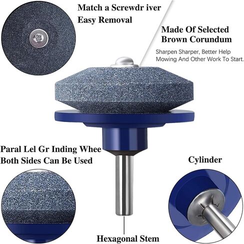 4PCS Lawnmower Blade Sharpener, Rotary Lawn Mower Blade Sharpener with Balancer for Any Power Hand Drill in Kuwait